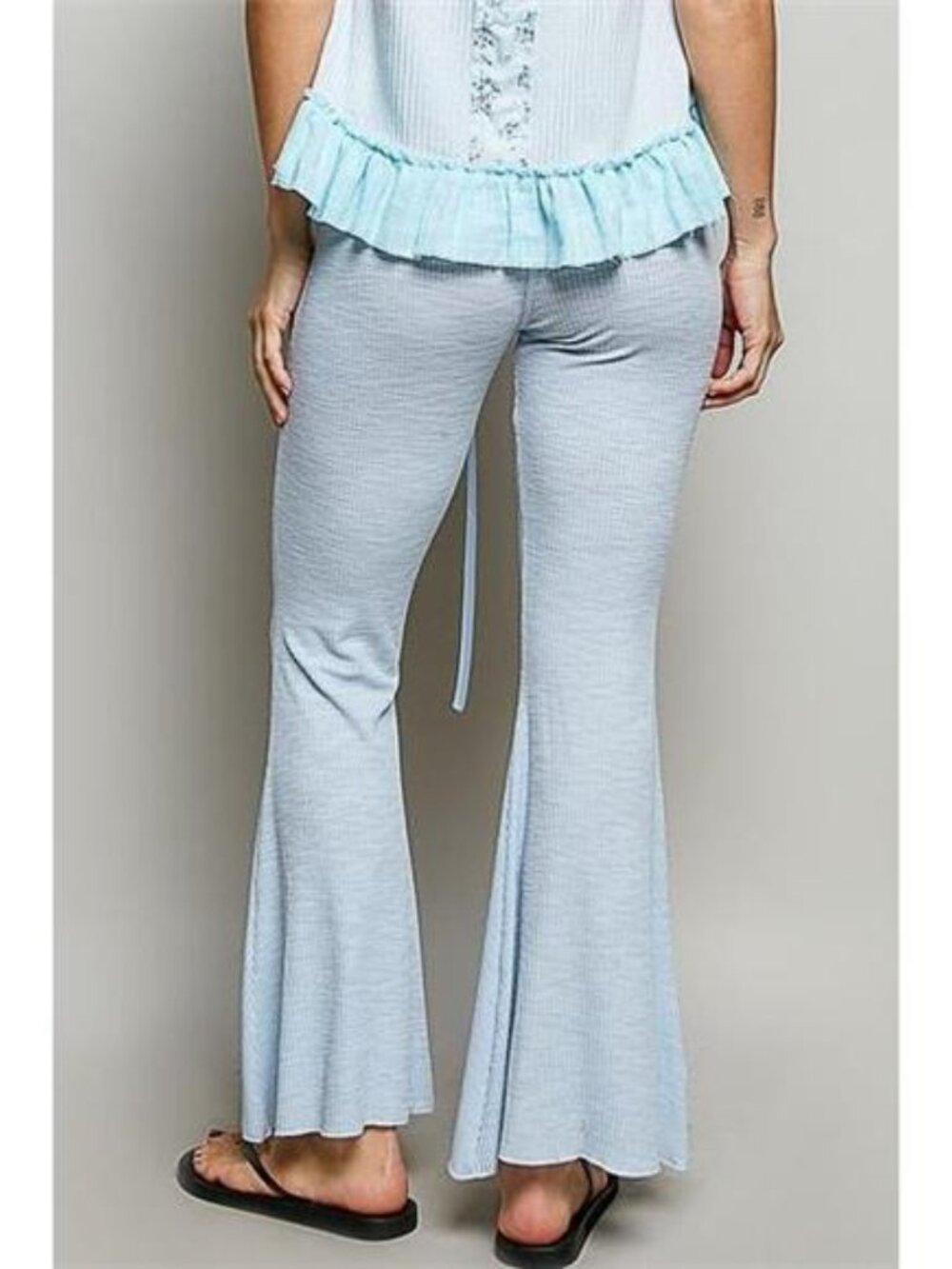 POL Drawstring Textured Ribbed Knit Pants - Picture 3 of 7